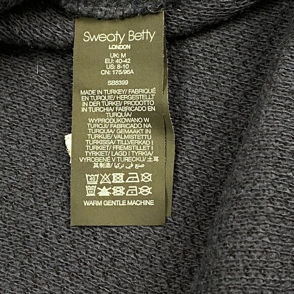 Sweaty Betty Sweatshirt Womens Navy US 8-10 Boucle Funnel Neck Cropped Pullover - Picture 7 of 16